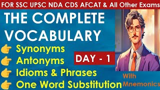 The Complete Vocabulary  Synonyms  Antonyms  Idioms amp Phrases  Vocabe Classe 1  Vocabulary KW [upl. by Gabby181]