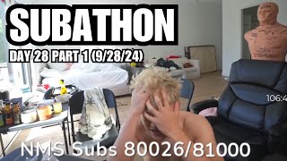 20240928 PART 57 Jason Subathon Day 28 🔴 Waking Up to 80K Subs 🔴 [upl. by Hobie]