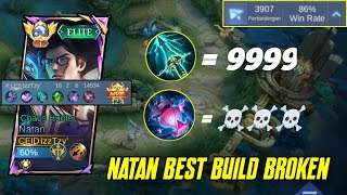 BEST BUILD NATAN TOP GLOBAL AUTO WINSTREAK  NATAN SKY PIERCER EFFECT mobilelegends natan [upl. by Anig]