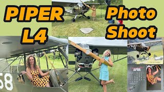 Piper L4 My Bombshells Warbird Pin Up Calendar Photo Shoot [upl. by Averyl146]