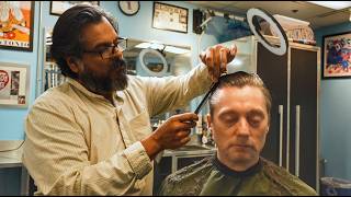 💈 ASMR BARBER  How a barber can change your day  UNDERCUT amp BEARD TRIM TUTORIAL  3 years no trim [upl. by Oelgnaed34]