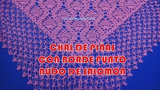 Borde Punto Nudo de Solomon o Espuma de Mar para Chales a Crochet [upl. by Andres]