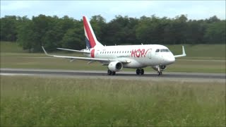 HD HOP Embraer 170 takeoff at Basel Euroairport  31052015 [upl. by Roumell]