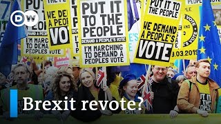 Brexit Thousands demonstrate in London for second referendum  DW News [upl. by Airamanna692]