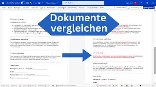 Word Dokumente vergleichen  Änderungen hervorheben nebeneinander zusammenführen [upl. by Erik213]