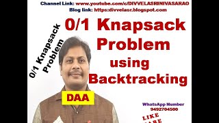 01 Knapsack Problem using Backtracking  01 Knapsack Problem  Backtracking  Example  DAA [upl. by Ariamat]