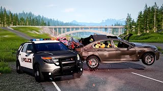 POLICE CRASHES BeamNG Drive  Dangerous Driving and Accidents 37 [upl. by Millian]