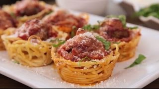 How to Make Spaghetti and Meatballs Muffin Bites  Appetizer Recipes  Allrecipescom [upl. by Akeret786]