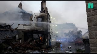 Les images de la violente explosion qui a fait plusieurs blessés à Quiberon [upl. by Laband739]