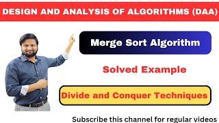 Merge Sort  divide and conquer DAC Method design and analysis of algorithms DAA  Algorithm [upl. by Nired]