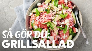 Grillsallad med vattenmelon och fetaost [upl. by Kelton]