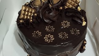 Chocolate fudge cake  Gnash cake Chocolate decoration [upl. by Aubrette388]