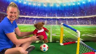 Dribble Pass amp Score Soccer Goals Sports Learning amp Playtime for Toddlers amp Kids with Coach Jess [upl. by Nitnelav423]