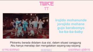 TWICE  TT MV EASY LYRIC LIRIK INDONESIA [upl. by Gall307]