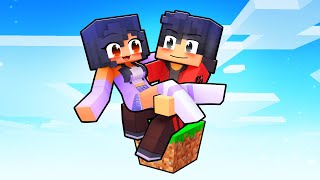 Aphmau and Aaron on ONE BLOCK in Minecraft [upl. by Harrell502]