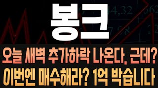 봉크 BONK 코인전망 결국 우려했던 추가하락이 새벽에 나왔지만 반등도 역시 약하다 오늘 새벽 추가하락이 나올 예정 그러나 이번 하락엔 반드시 잡아야 하는 이유 [upl. by Amarillis736]