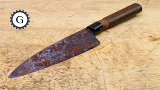 5 Rusty Japanese Knife Restoration [upl. by Lau]