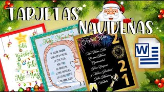 COMO HACER TARJETAS NAVIDEÑAS EN WORD❄️  3  TARJETAS NAVIDEÑAS DIGITALES🎄 FACILES Y SENCILLAS✅ [upl. by Ilyse275]