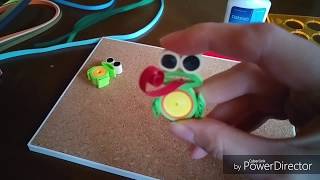 Quilling  kolay kurbağa yapımı quilling easy frog pattern [upl. by Ralleigh498]