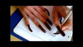 Looooong Dark Brown Nails [upl. by Yasdnil]