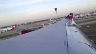 Takeoff from London Heathrow  Virgin Atlantic A340300 [upl. by Nylirac]