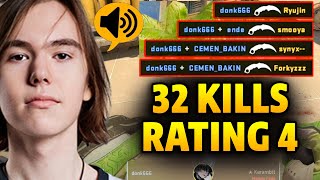 32 kills Rating 4  DONK is CRAZY in this FACEIT Match CS2 POV [upl. by Sheply]