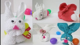 🐰How to fold a Towel into an Easter Bunny 🐇 Rabbit Animal Towel Origami [upl. by Nenad]