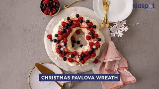 Christmas Wreath Pavlova  Christmas Recipes  Kidspot [upl. by Kamaria]