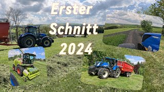 Grashäckseln 1 Schnitt 2024 mit Claas NEW HOLLAND und ANNABURGER [upl. by Swartz420]