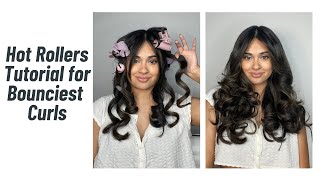 HOT ROLLERS TUTORIAL Big Bouncy Long Lasting Curls [upl. by Novoj]