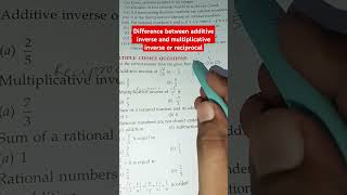 Difference between additive inverse and multiplicative inverse or reciprocalviralmathsytshorts [upl. by Ninnahc]