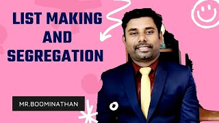 LIST MAKING AND SEGREGATION பெயர் பட்டியல் தயாரித்தலும் [upl. by Mittel668]