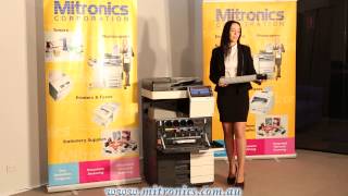 Konica Replace Toner and Waste Toner C454e C554e C654e C754e help from Mitronics [upl. by Iveson881]