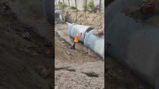 Technical Install big concrete pipe for drainage system [upl. by Kotto176]