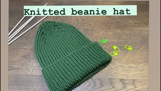 Knit in one day How to knit a beanie hat Doublesided beanie hat Hat with a beautiful top Beanie [upl. by Caryn]