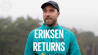 WELCOME BACK CHRISTIAN Eriksen returns to the Suning Training Centre 🤗⚫🔵 [upl. by Rusert]