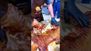 Freshly baked golden and crispy roast pork meat roast food grill delicious [upl. by Steck636]