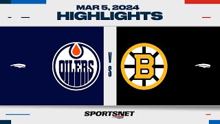 NHL Highlights  Oilers vs Bruins  March 5 2024 [upl. by Yluj]