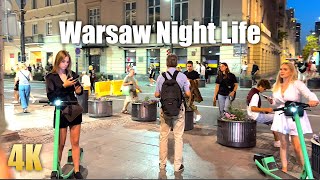 WARSAW 🇵🇱 NIGHTLIFE JUST WATCH THIS NOW 4K HDR VIDEO WALKING TOUR IN POLAND [upl. by Ahsitruc]