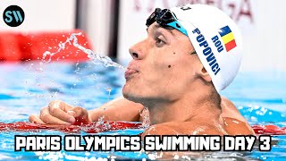 Day 3 Olympic Swimming  Paris 2024  David Popovici 200 Free  Titmus vs Mollie OCallaghan [upl. by Ekusuy370]