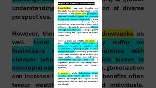 Essay on globalisation Benefits and drawbacks of globalisation [upl. by Alvord568]