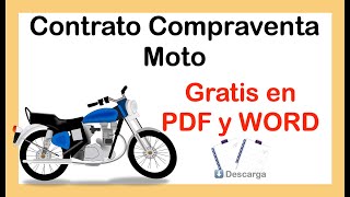 Contrato Compraventa Moto Gratis en PDF o WORD [upl. by Glassman]