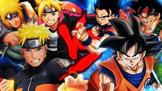 Goku Gohan e Bardock VS Naruto Boruto e Minato  Duelo de Titãs [upl. by Ranson]