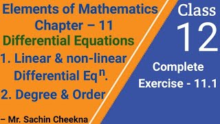 Order amp degree of differential equations  Difference between Linear amp nonlinear differential eqns [upl. by Juliana]