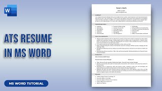 ATS Resume Format  ATS Resume Template in Word  Waseem Graphics [upl. by Atteugram539]