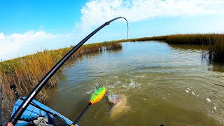 Kayak Fishing for Redfish in Texas Best Topwater Lure [upl. by Deaner]