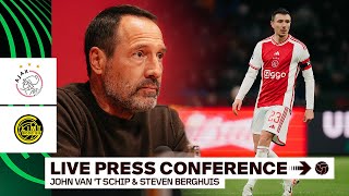 🎙️ LIVE 1615  Persconferentie John van t Schip en Steven Berghuis voor Ajax  BodøGlimt [upl. by Olette]