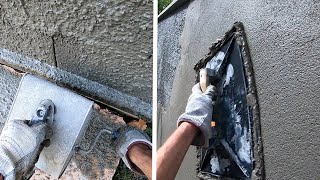 Plastering Techniques  Como enlucir  Crépir un mur en parpaing 🏡 [upl. by Hatti]