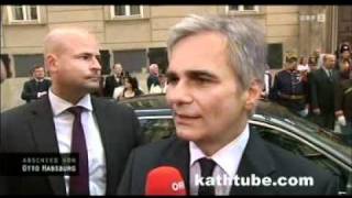 Begräbnis von Otto von Habsburg  Interview mit öst Bundeskanzler Faymann vor Begräbnis [upl. by Kapor849]