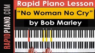 How To Play quotNo Woman No Cryquot by Bob Marley  Piano Tutorial amp Lesson  Part 1 [upl. by Nanreh]